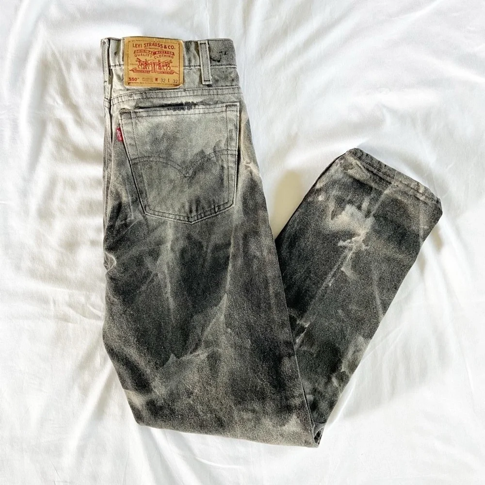 Levi's Vintage 90s Gray Acid Wash Straight Jeans Classic Comfort