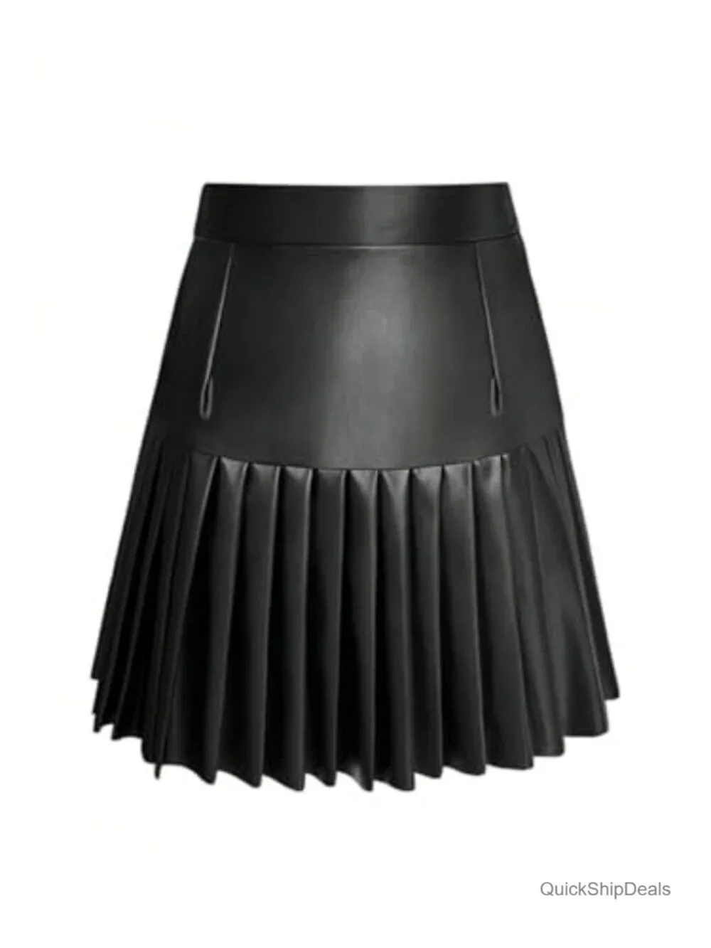 Floerns PU Leather High Waisted Pleated Mini Skirt for Night Out