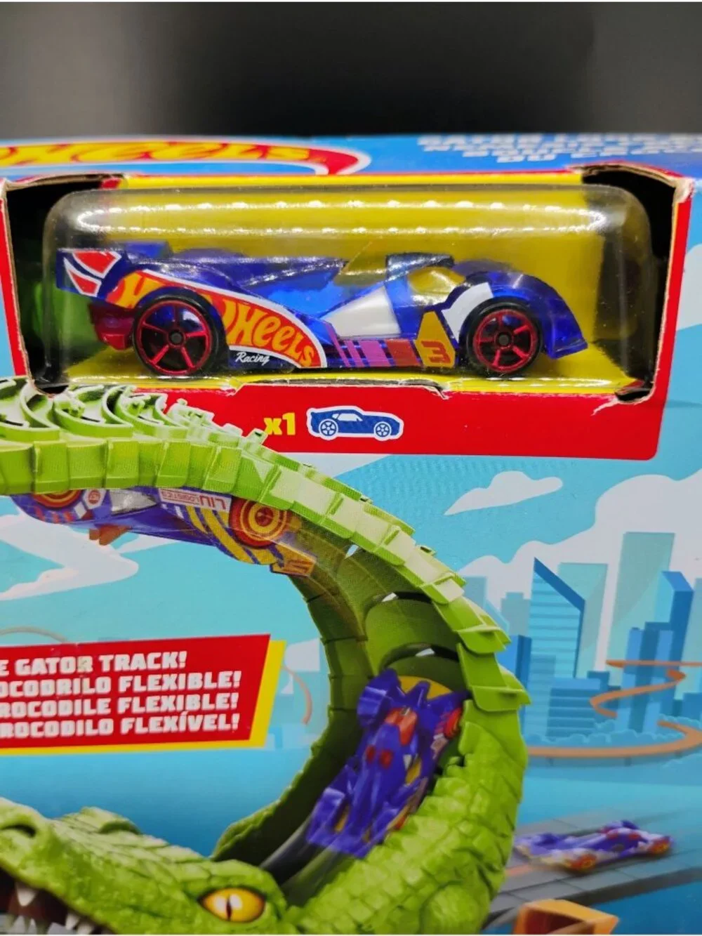Hot Wheels Gator Loop Attack Nemesis Crocodile Track Set