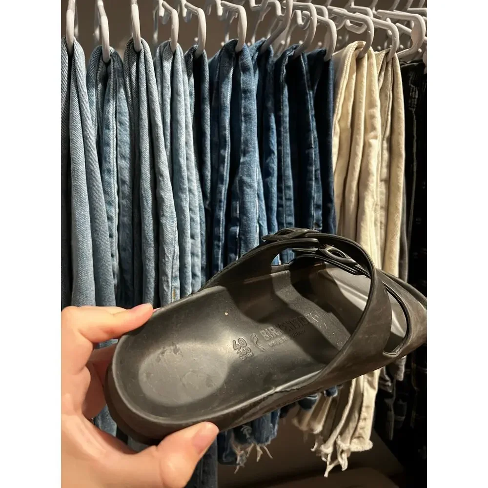 Birkenstock Arizona Black EVA Dual Strap Sandals, 9 or 40 narrow