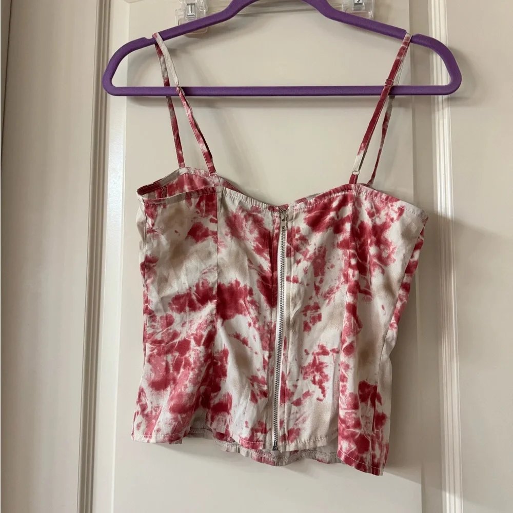 💗 PrettyLittleThing Fuchsia Tie-Dye Corset & Skirt Set – NEW w/ Tags (Size 6)