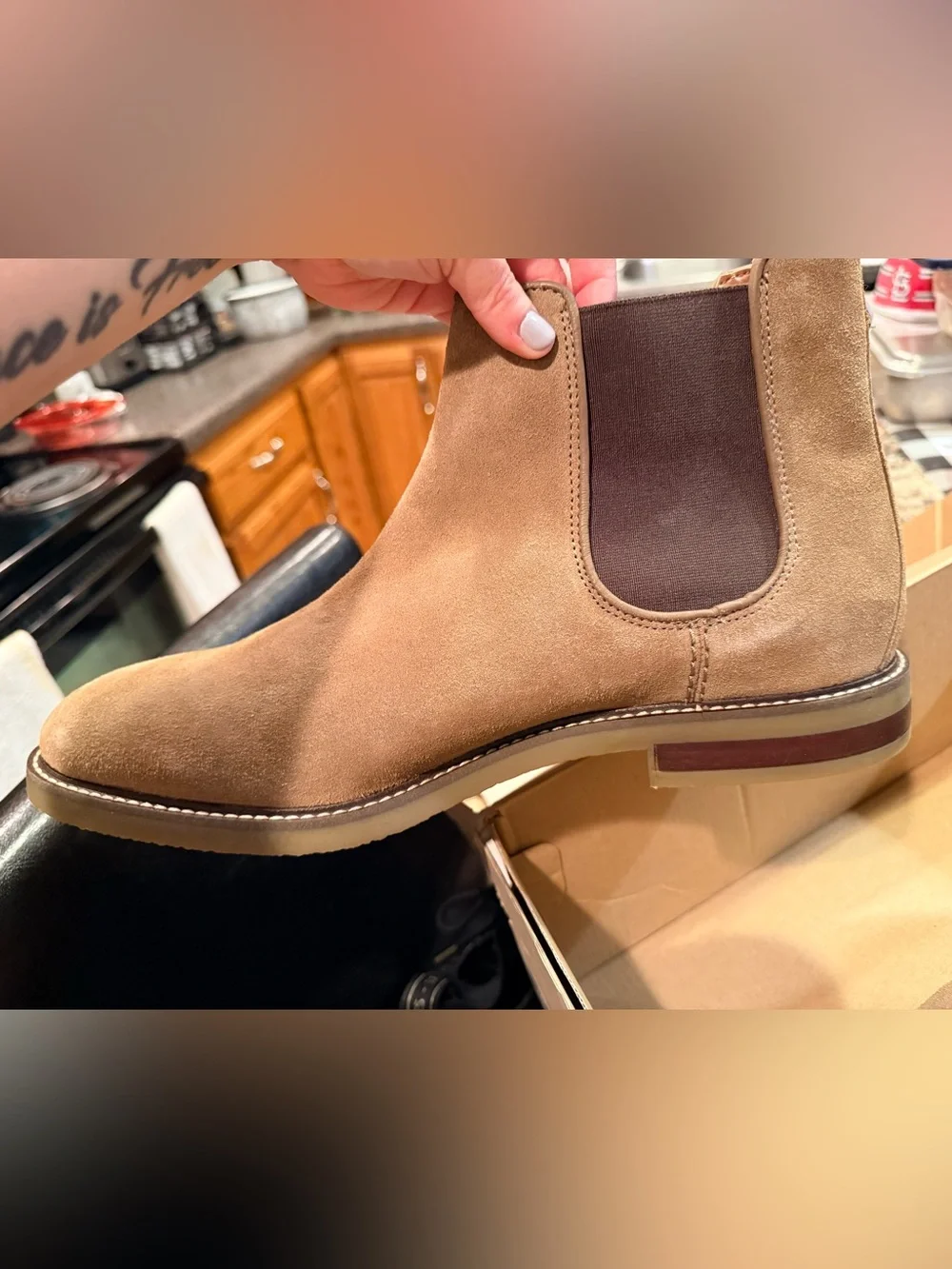 *NEW* Clarks - Men's Jaxen Chelsea - Taupe Suede Boots - size 13