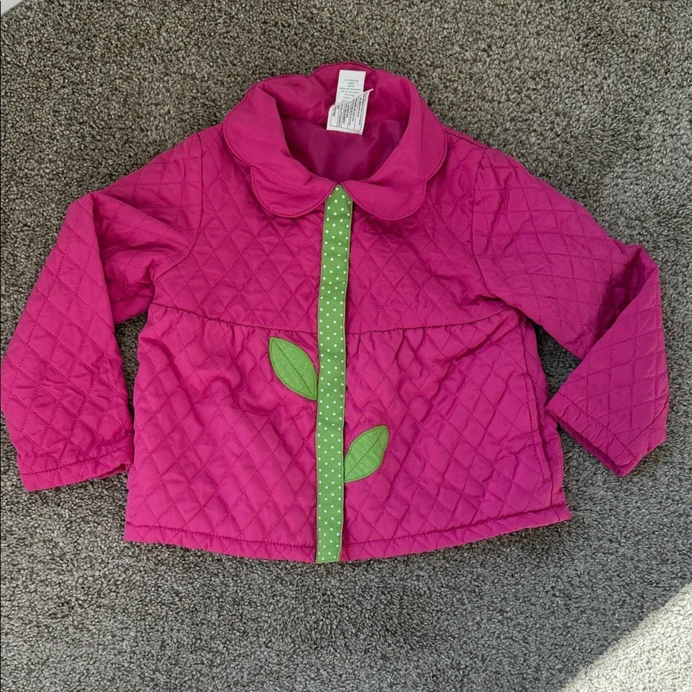 Gymboree Quilted Pink Flower Jacket Girls 4T 5T Spring‎ Button Front
