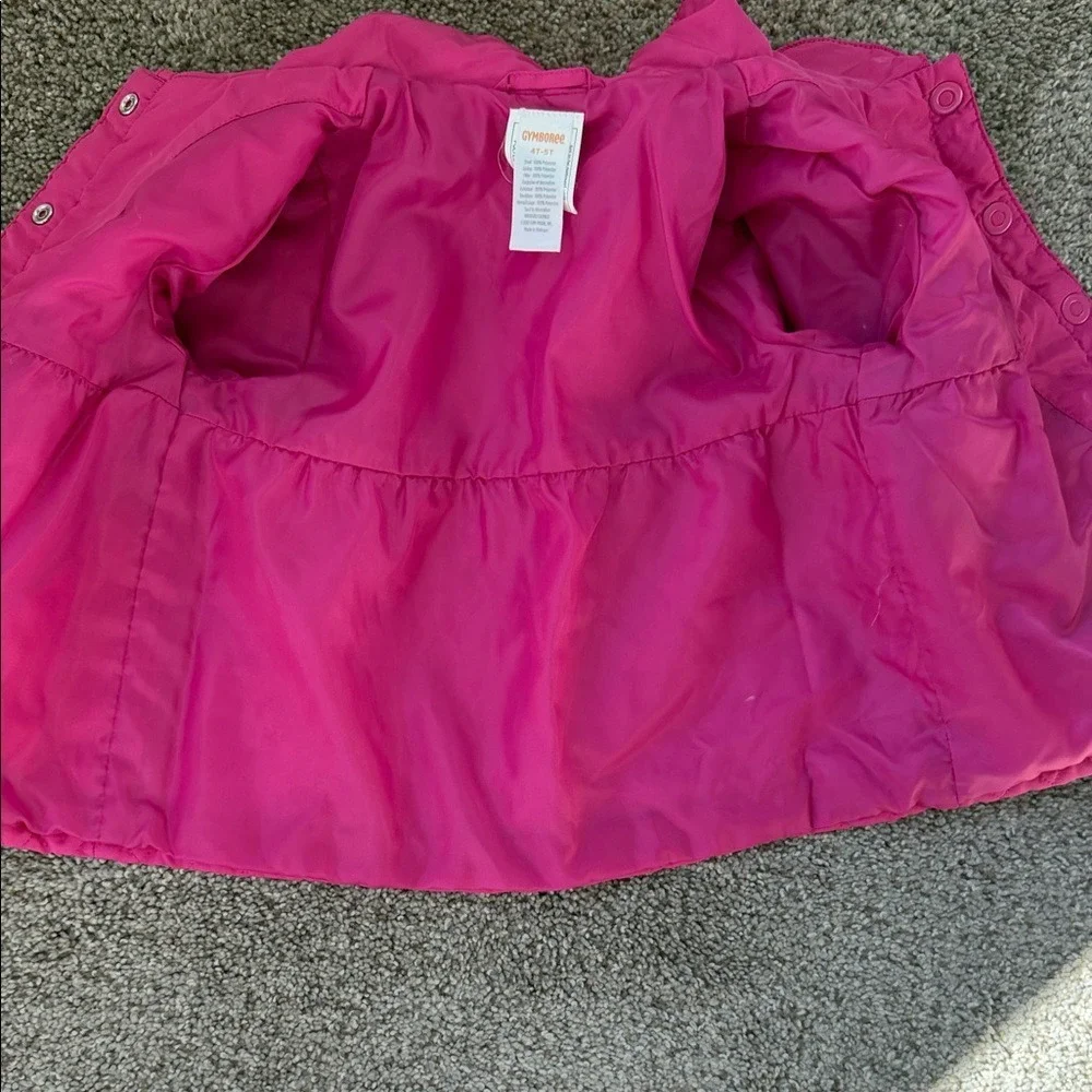 Gymboree Quilted Pink Flower Jacket Girls 4T 5T Spring‎ Button Front