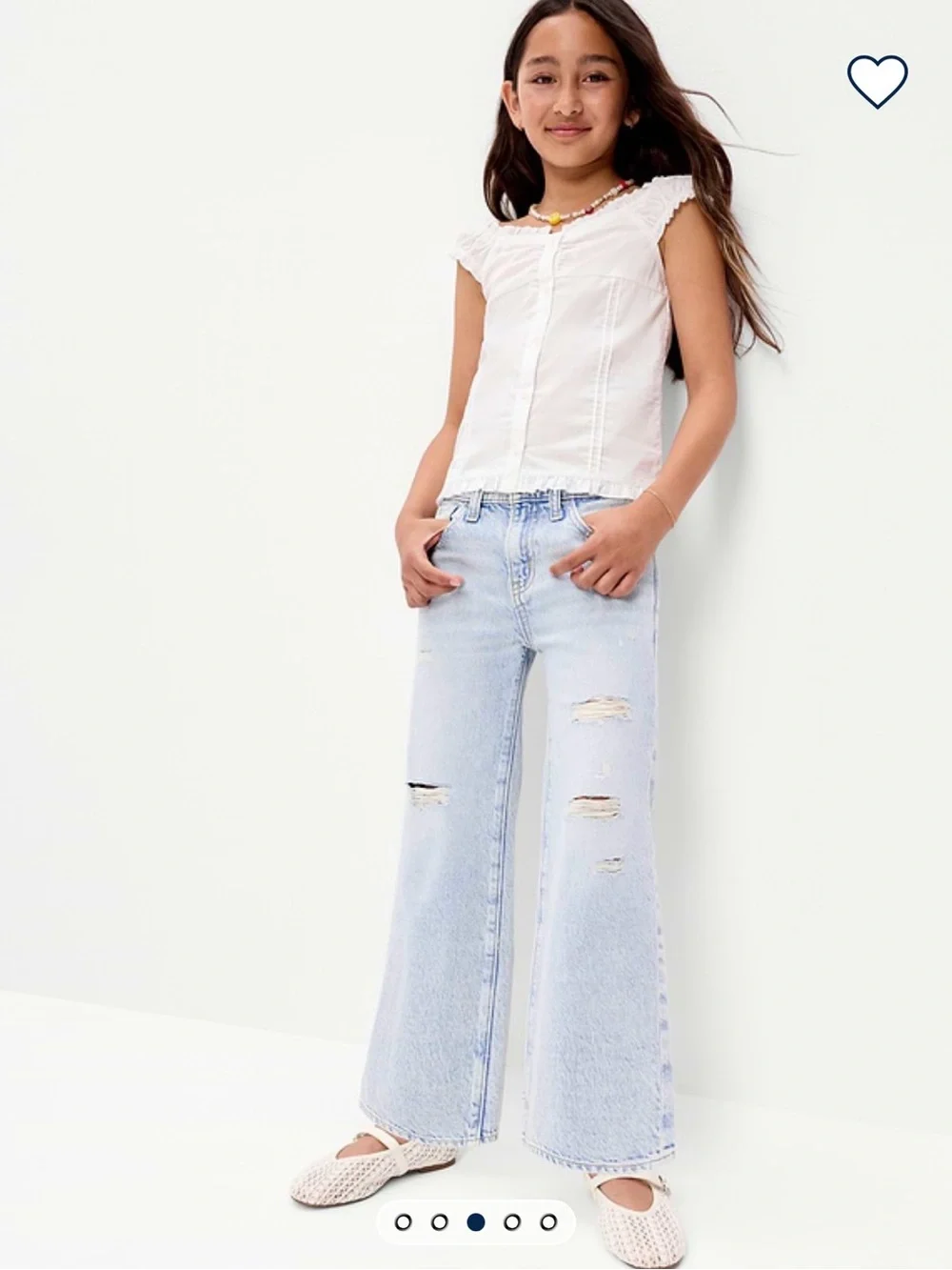 Old Navy Girls High Rise Baggy Wide Leg Jeans Size 10 NWT