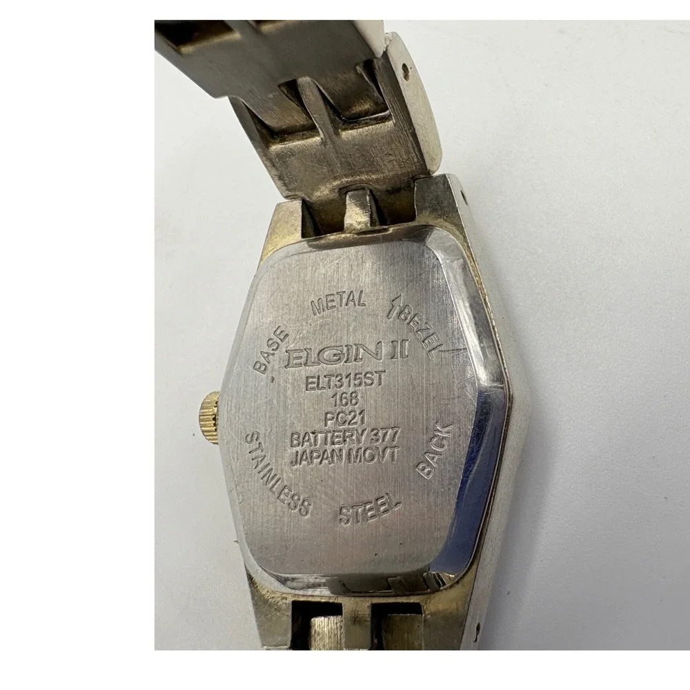 Elgin II Women's Hexagonal Crystal Bezel Mother of Pearl Dial‎ Watch