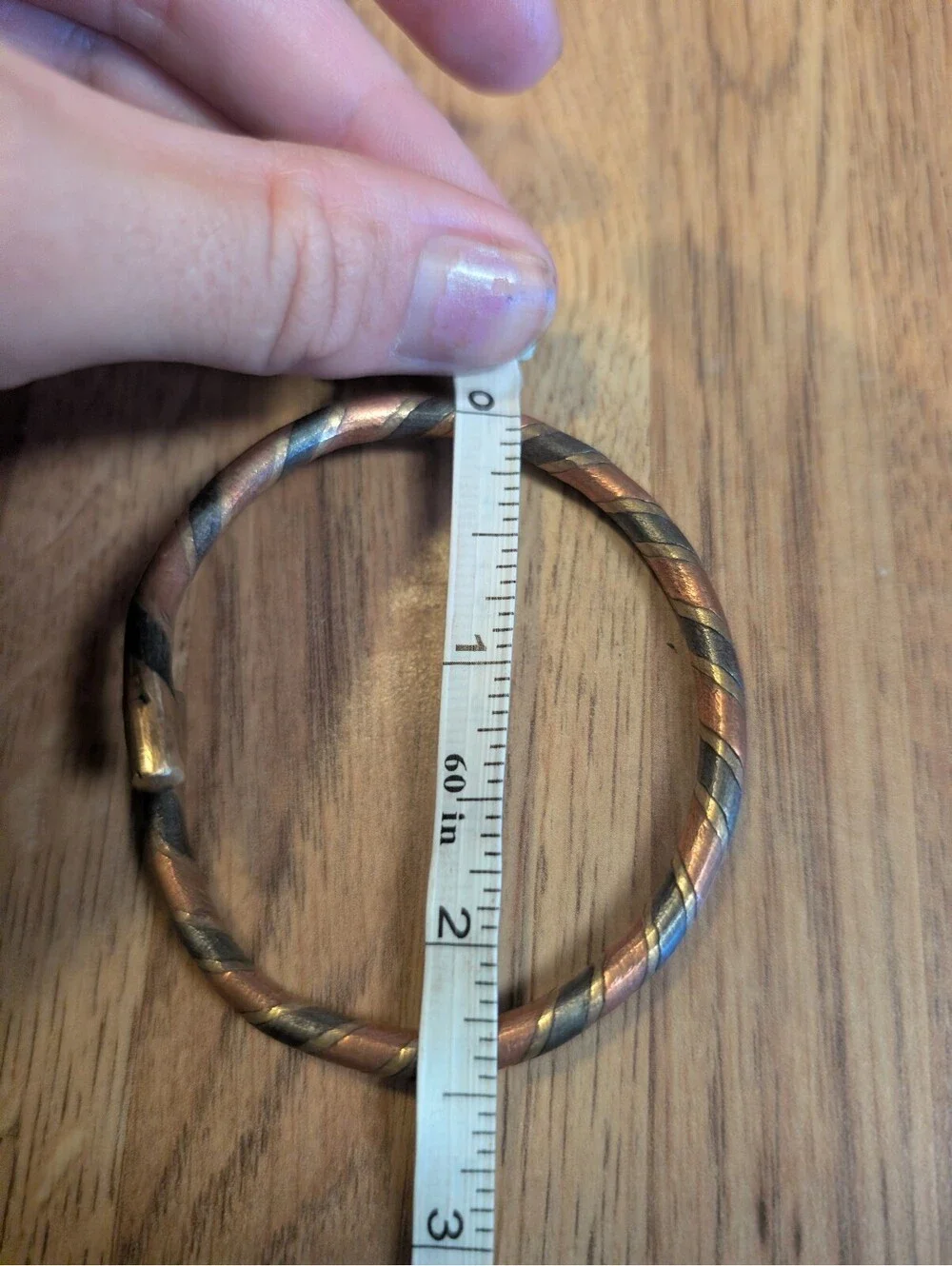 Vintage Copper and Brass Spiral Twist Open Cuff Bracelet
