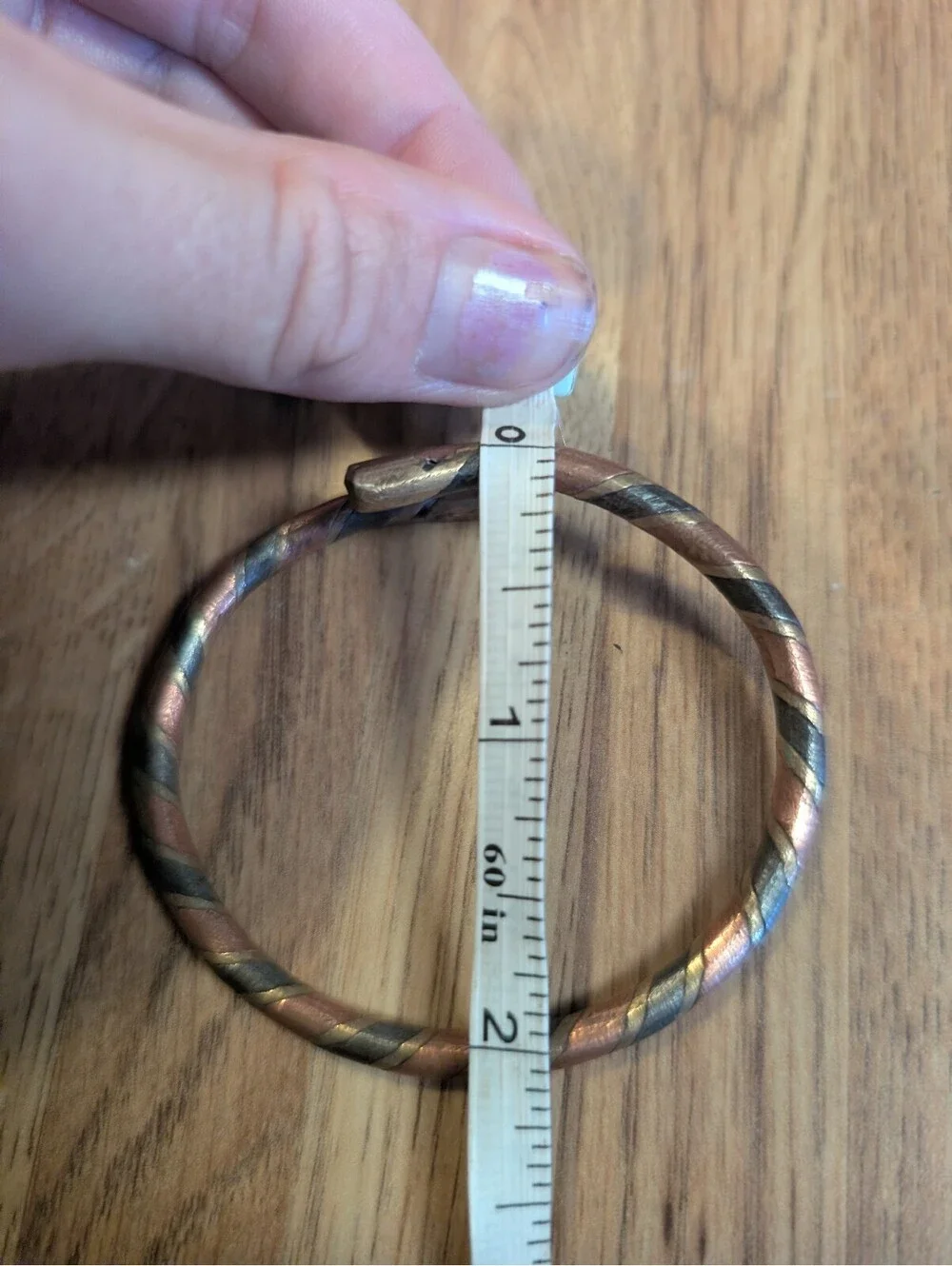 Vintage Copper and Brass Spiral Twist Open Cuff Bracelet