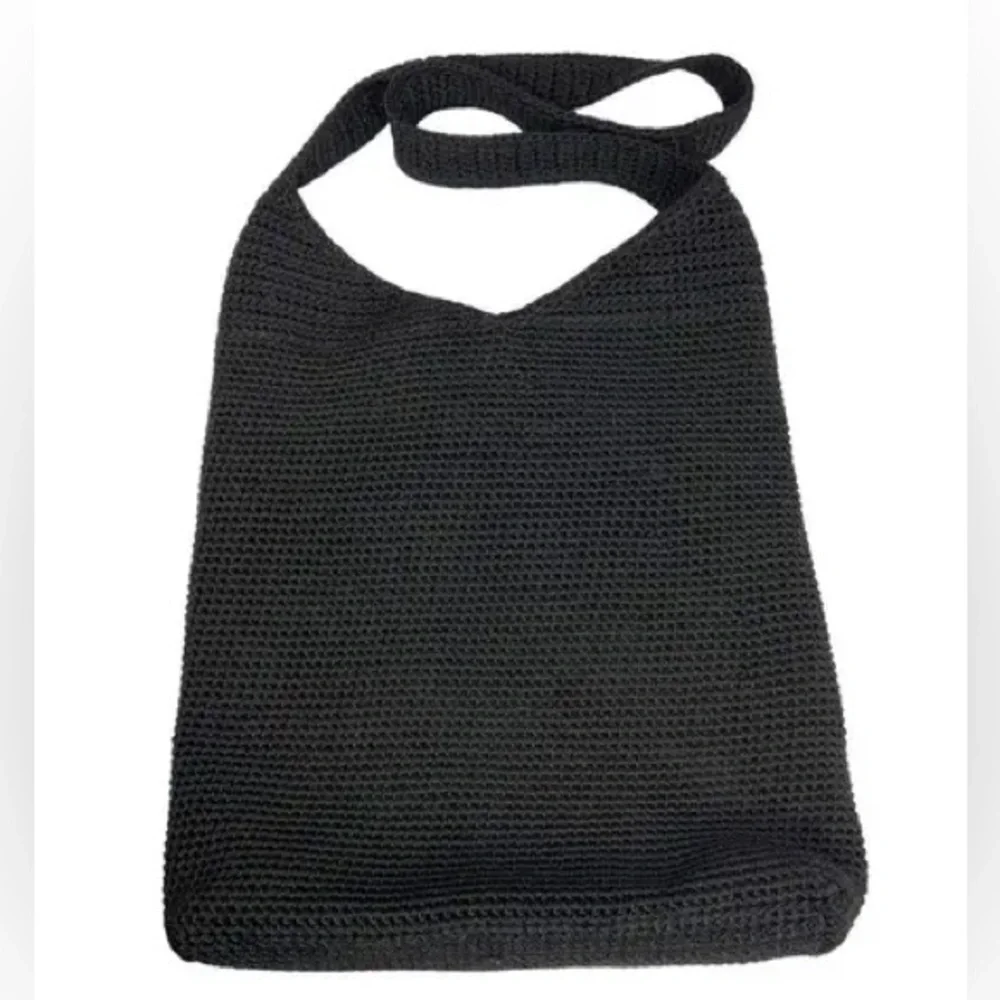 Black Knit Shoulder Bag The Sak Solid Black Crochet Shoulder Bag Purse