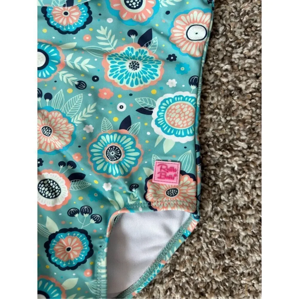 ❤️RuffleButts Baby Girl Island Dream Scallop Swimsuit