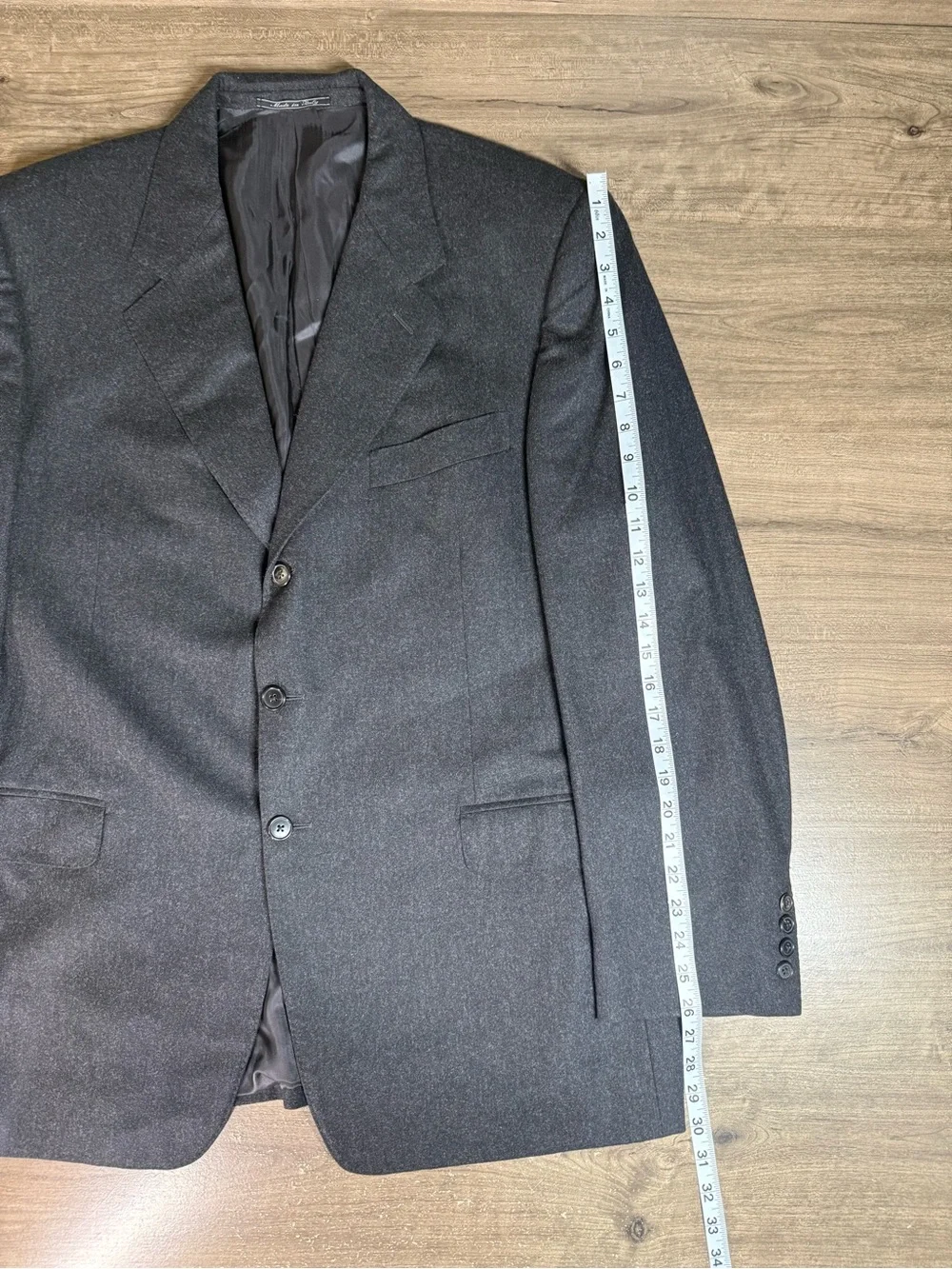 Vintage Redaelli Blazer Mens Zegna Wool 50L 52L Handmade Italy Charcoal Jacket
