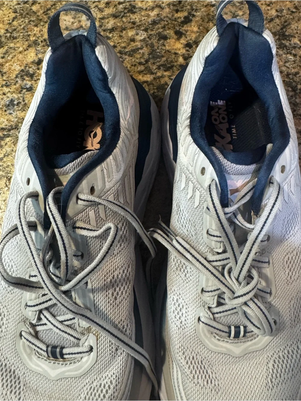 Hoka One One Bondi 6 Womens Size 10 Gray Blue Athletic Running Shoes Sneakers