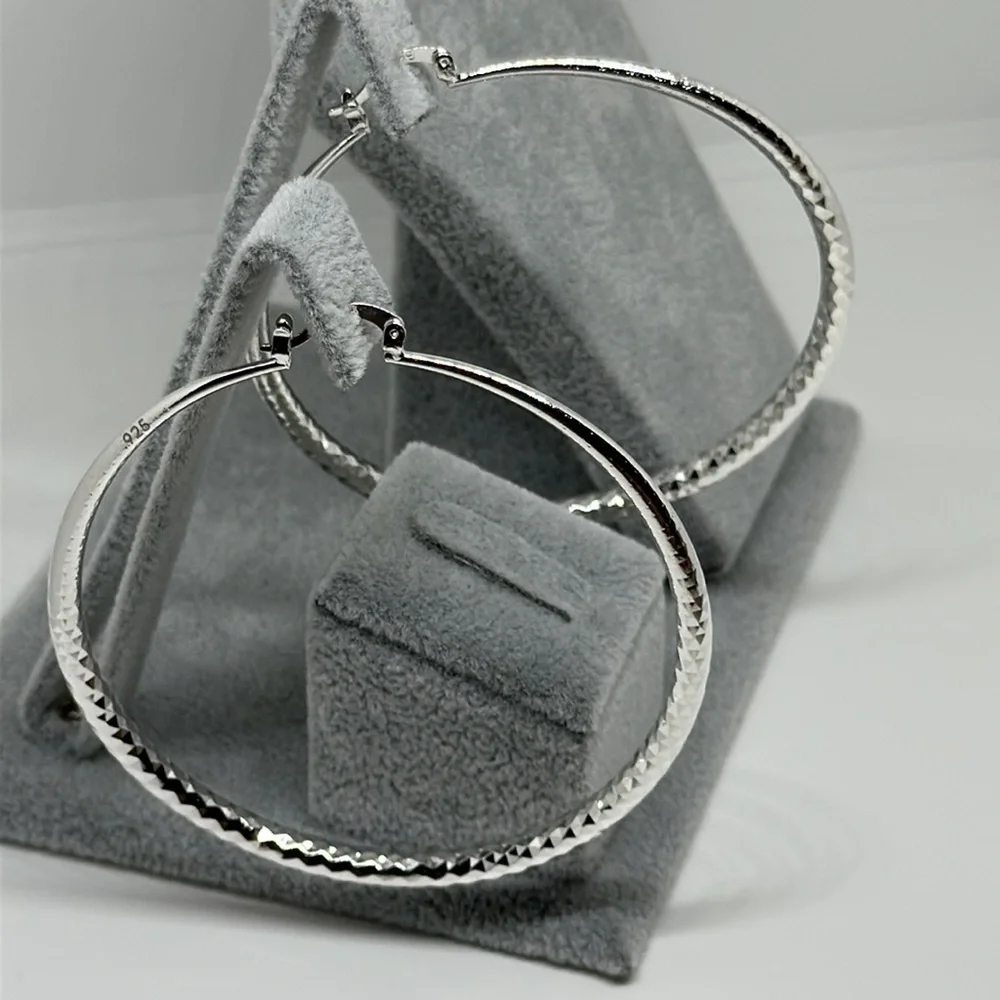 Elegant 925 silver Hoops earrings