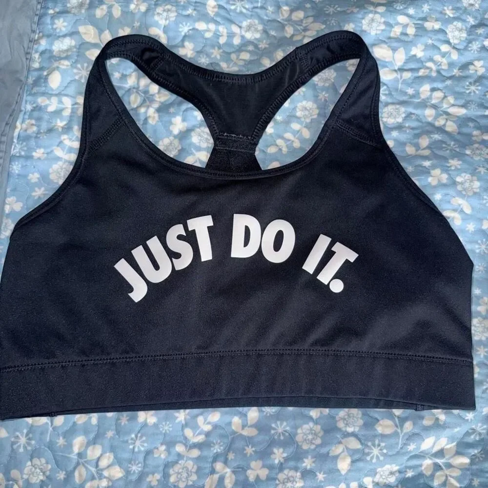 Nike Women's Black and Navy Bra