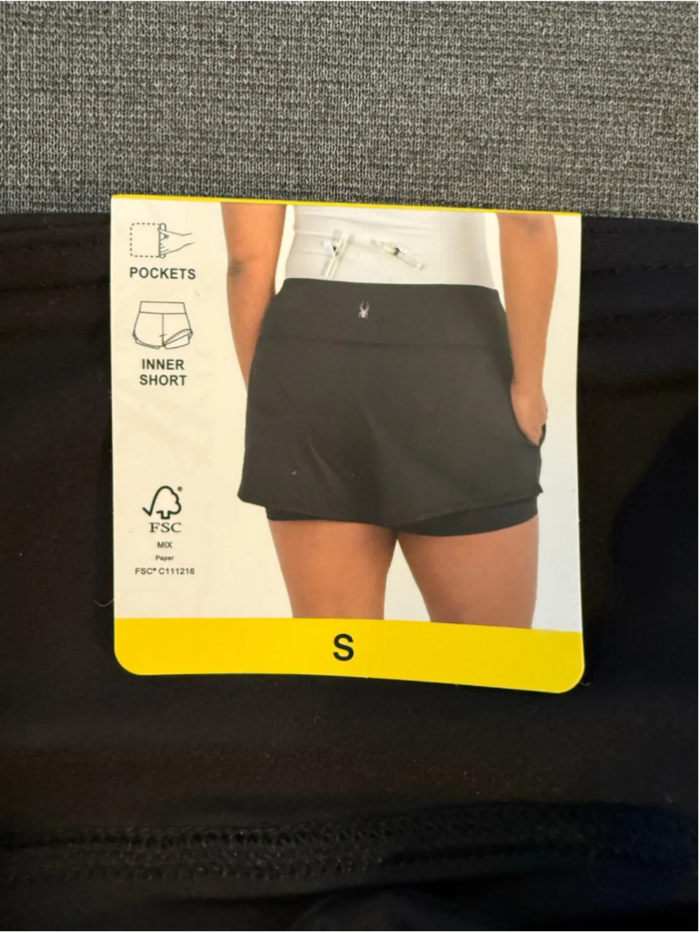 NWT Spyder Active Black 2-in-1 Running Shorts S