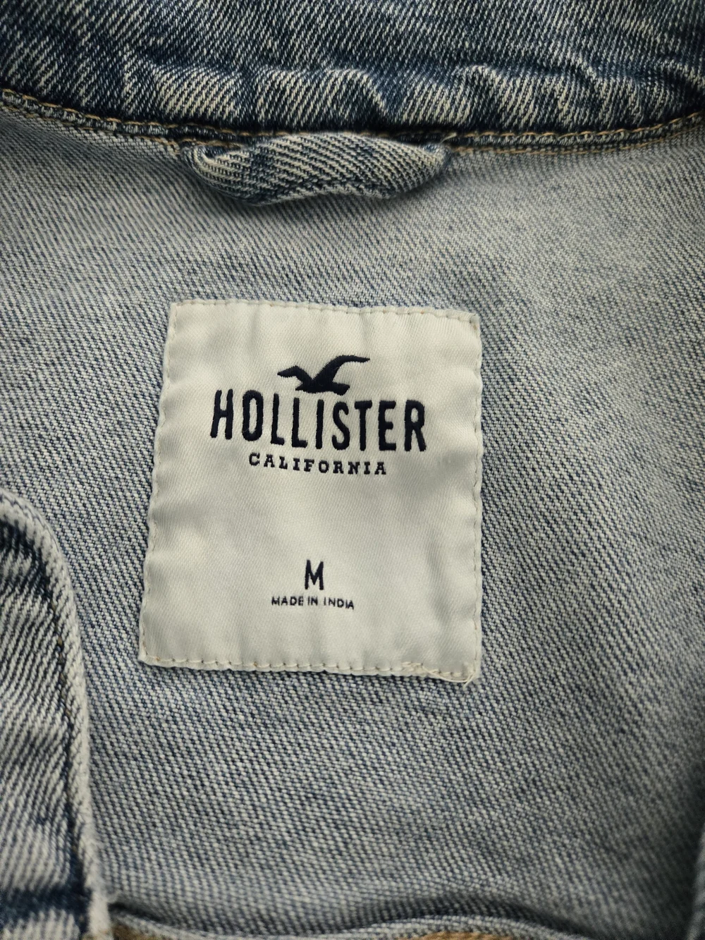 Hollister Light Wash Distressed Denim Crop Jacket