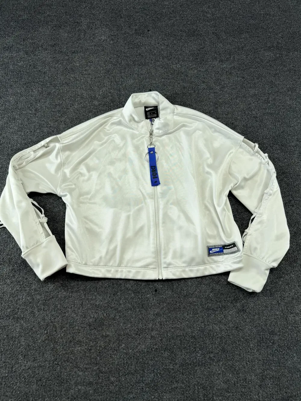 Nike Track Jacket Mens Medium White Equality Force Full Zip Logo CU6789-100