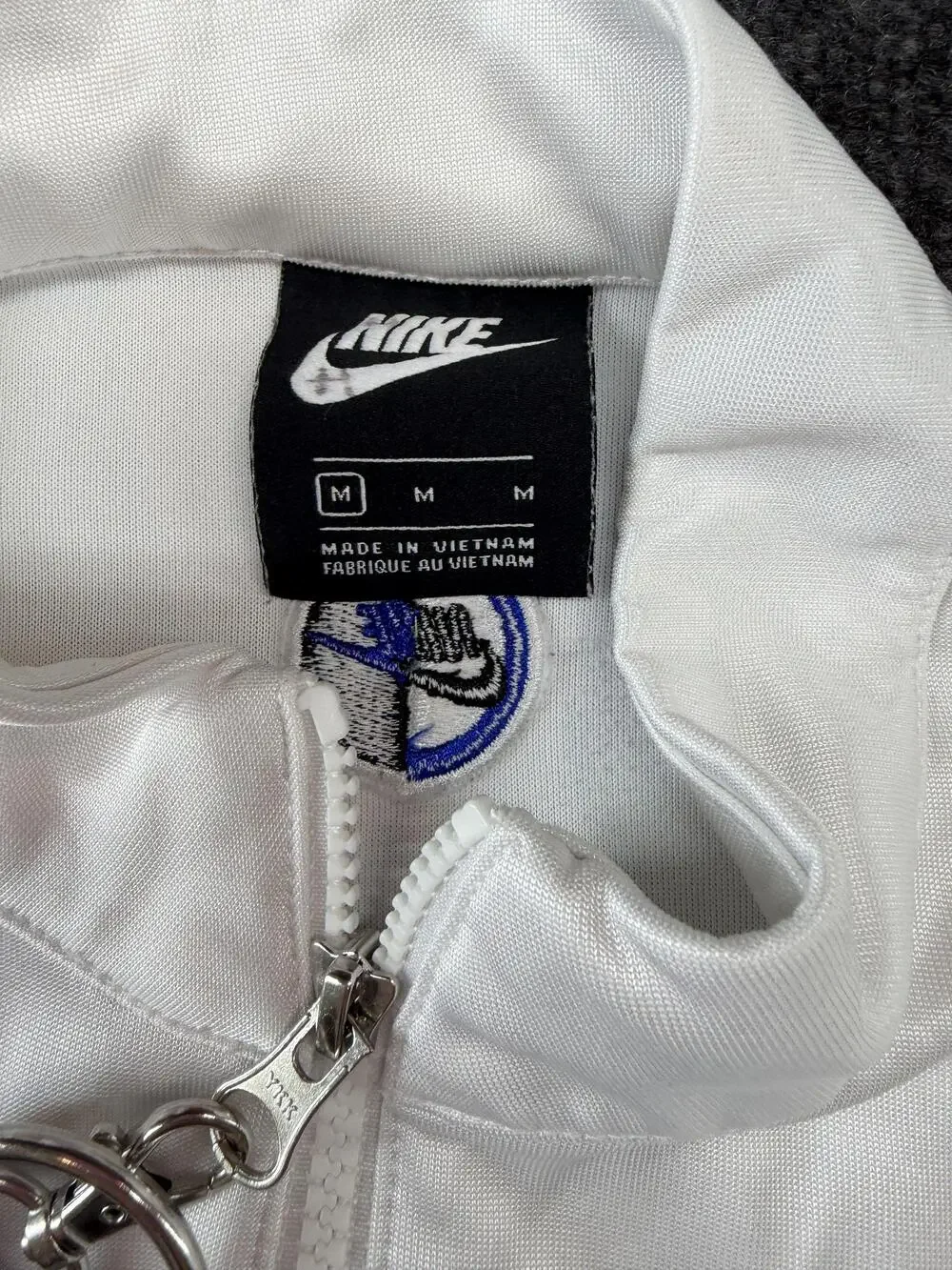 Nike Track Jacket Mens Medium White Equality Force Full Zip Logo CU6789-100