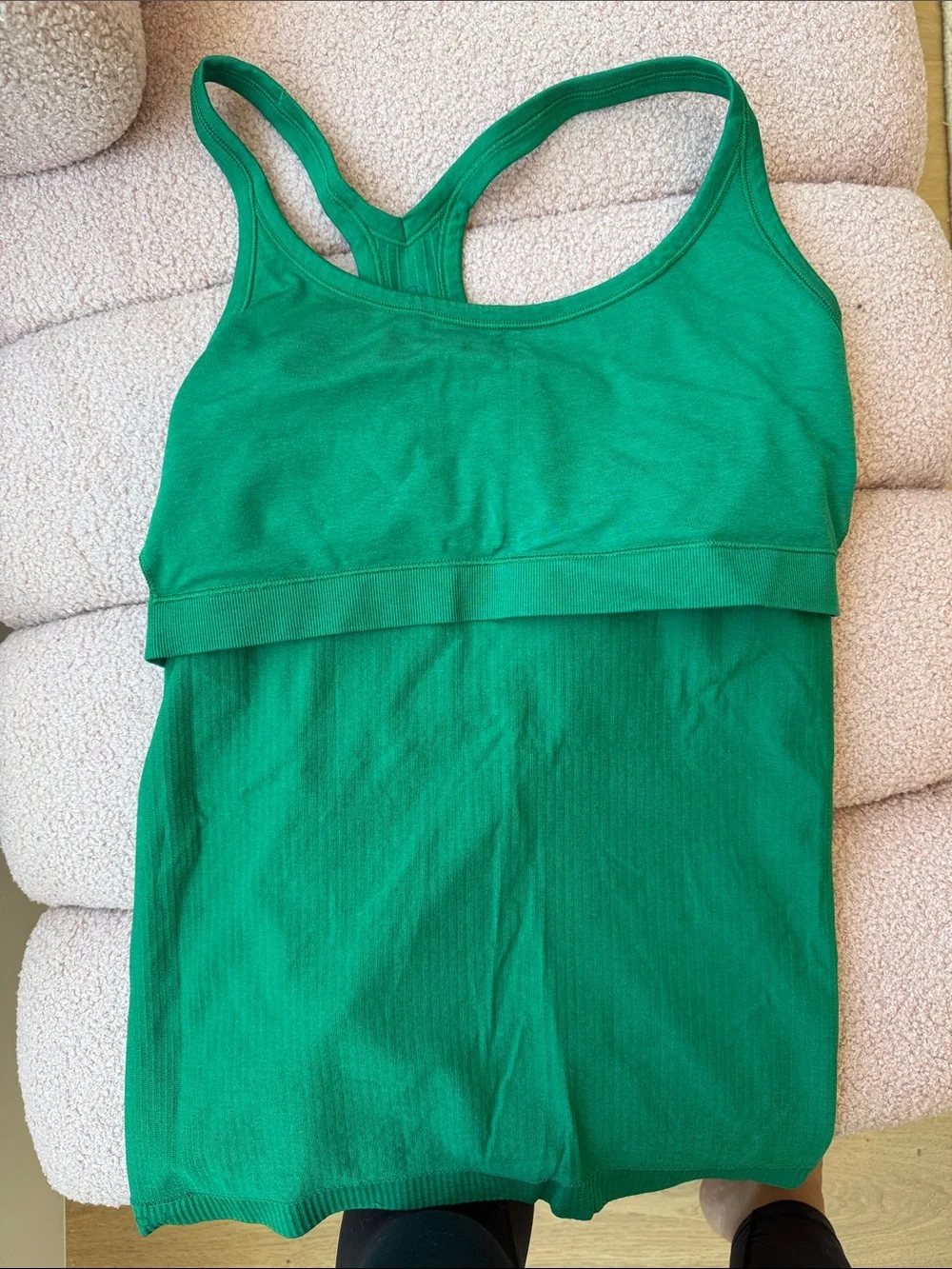 Lulemon Green Ribbed Racerback Tank Top