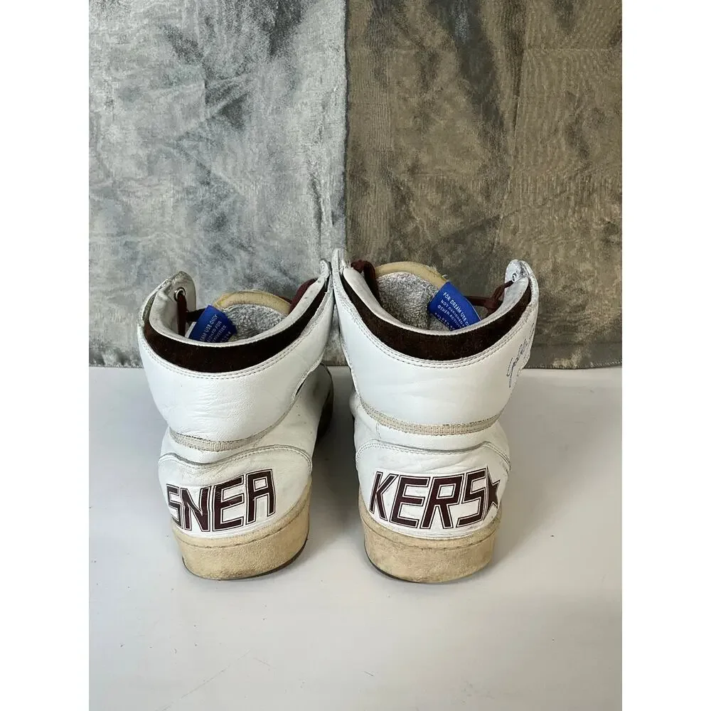 Golden goose Women’s Sky-Star in white nappa leather with chocolate suede star