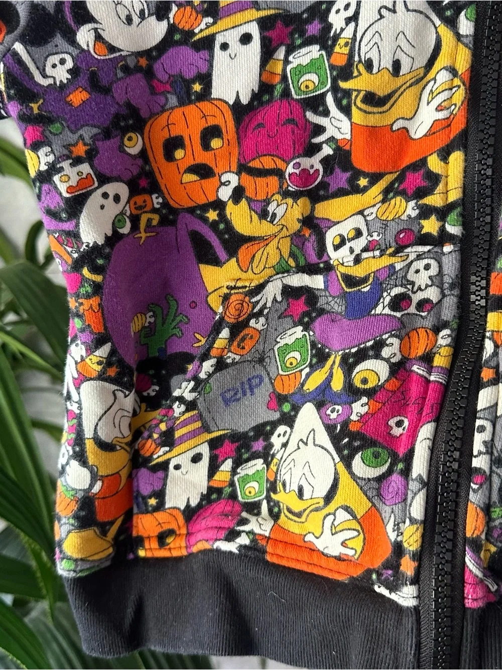 Disney Purple and Orange Halloween Spooky character Hoodie Jacket Kids Small