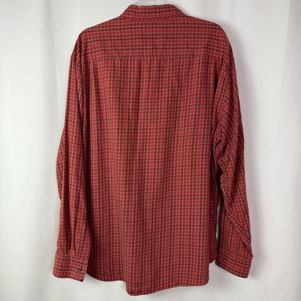 J.‎ Crew Button Down Shirt Mens XL Red Plaid Long Sleeve Cotton Pockets