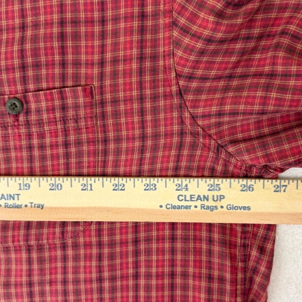 J.‎ Crew Button Down Shirt Mens XL Red Plaid Long Sleeve Cotton Pockets