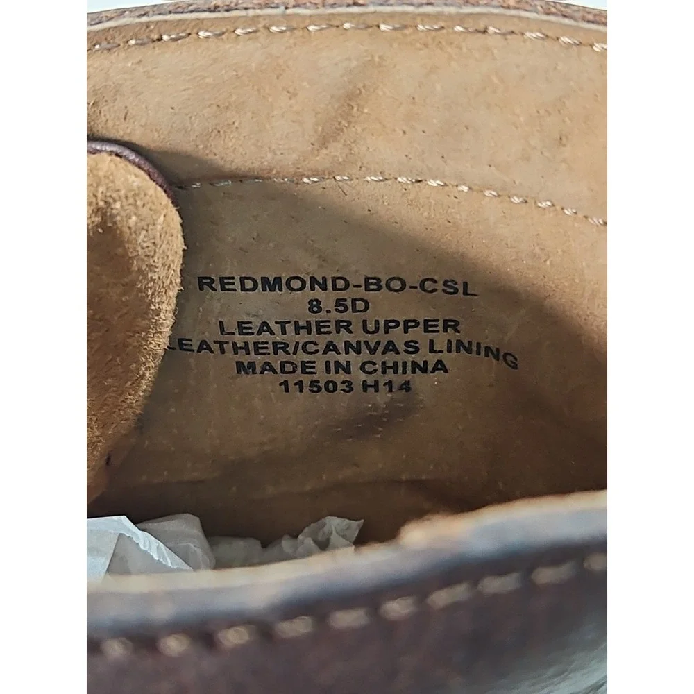 Polo Ralph Lauren Redmond Boots Men's Size 8.5 D Mahogany Leather Lace Up Buckle