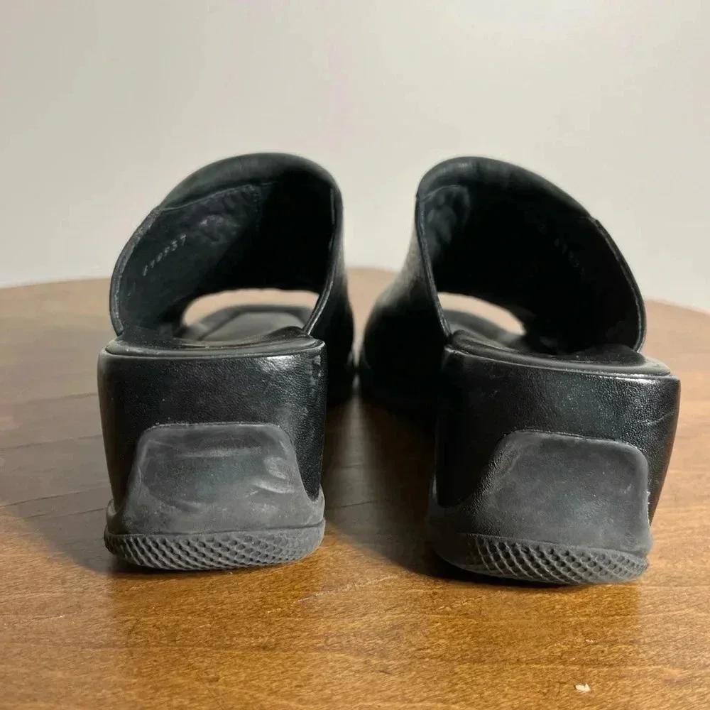 Ecco Black Open Toe‎ Mules 3.5