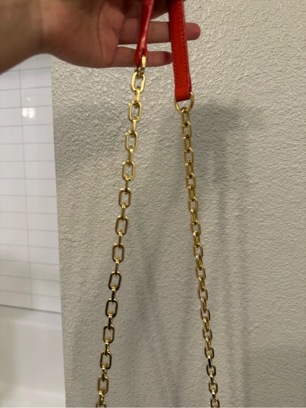 Tory Burch Orange-Red Robinson Chain Wallet Crossbody Bag