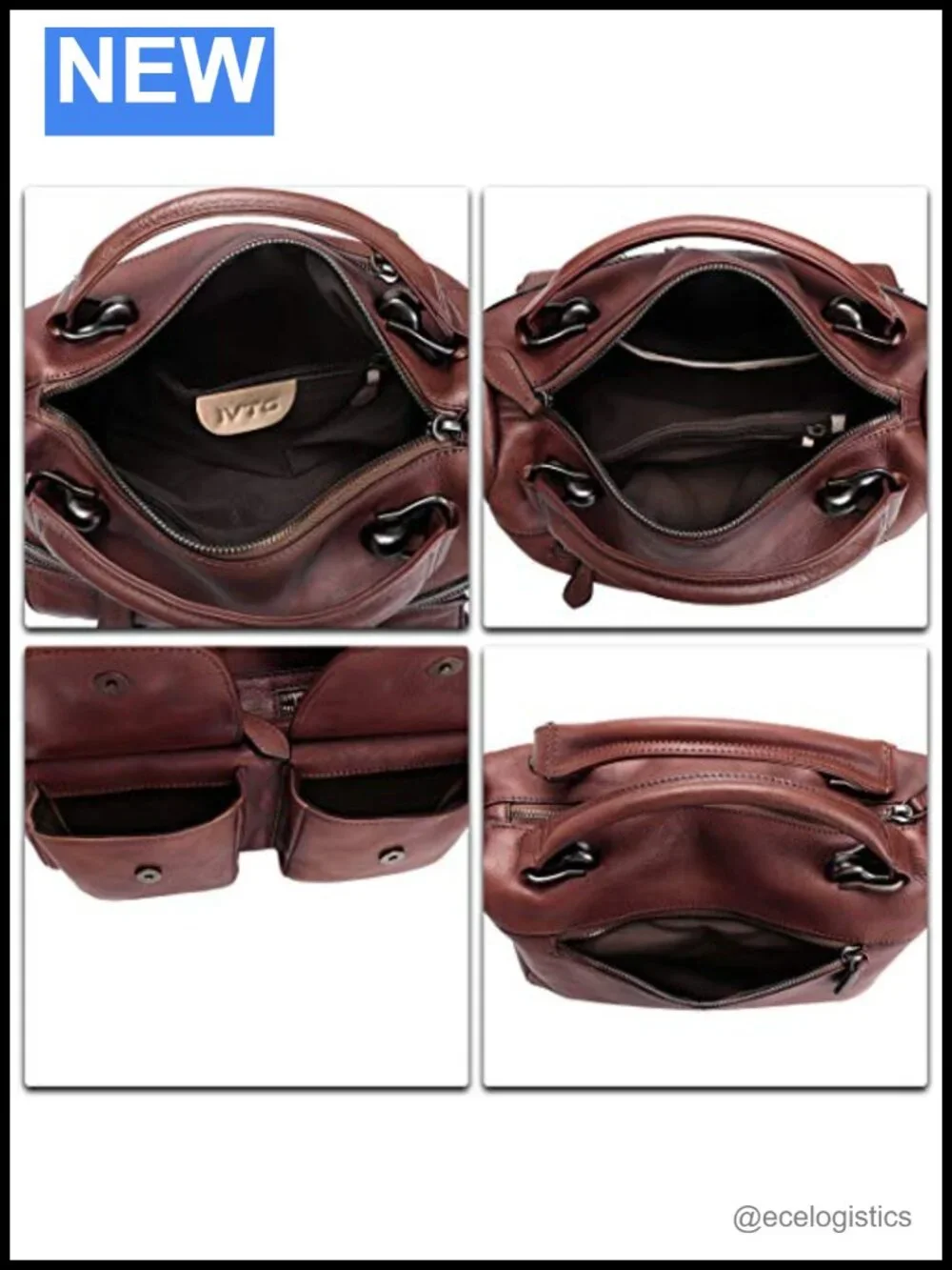 Genuine Leather Vintage Handmade Satchel Top Handle Purse with Shoulder Strap