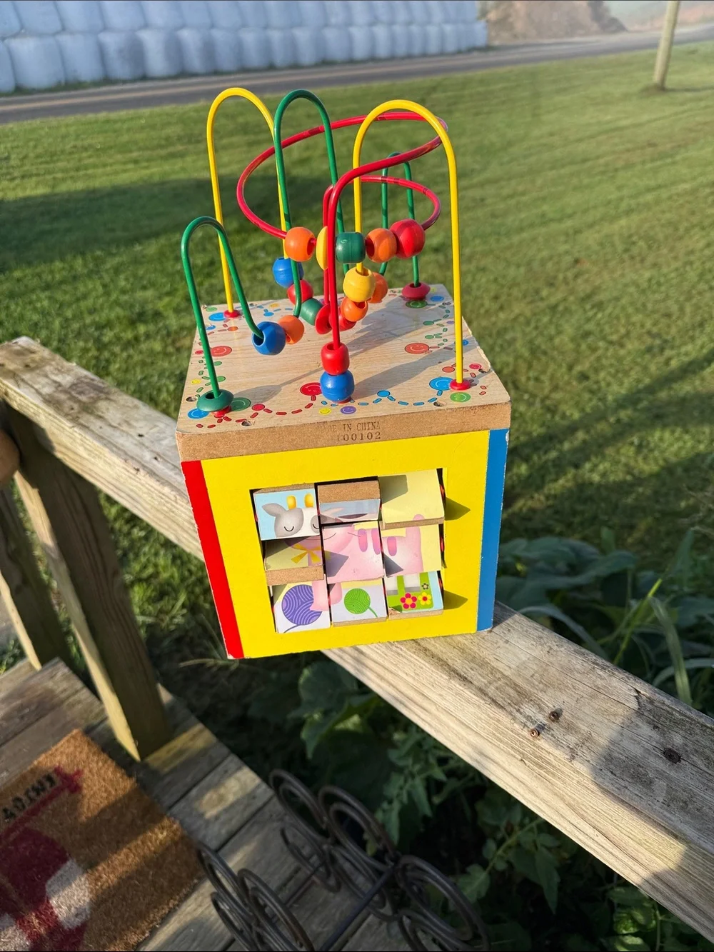 Wooden Multi-Activity Bead Maze Cube - Colorful Kids Toy