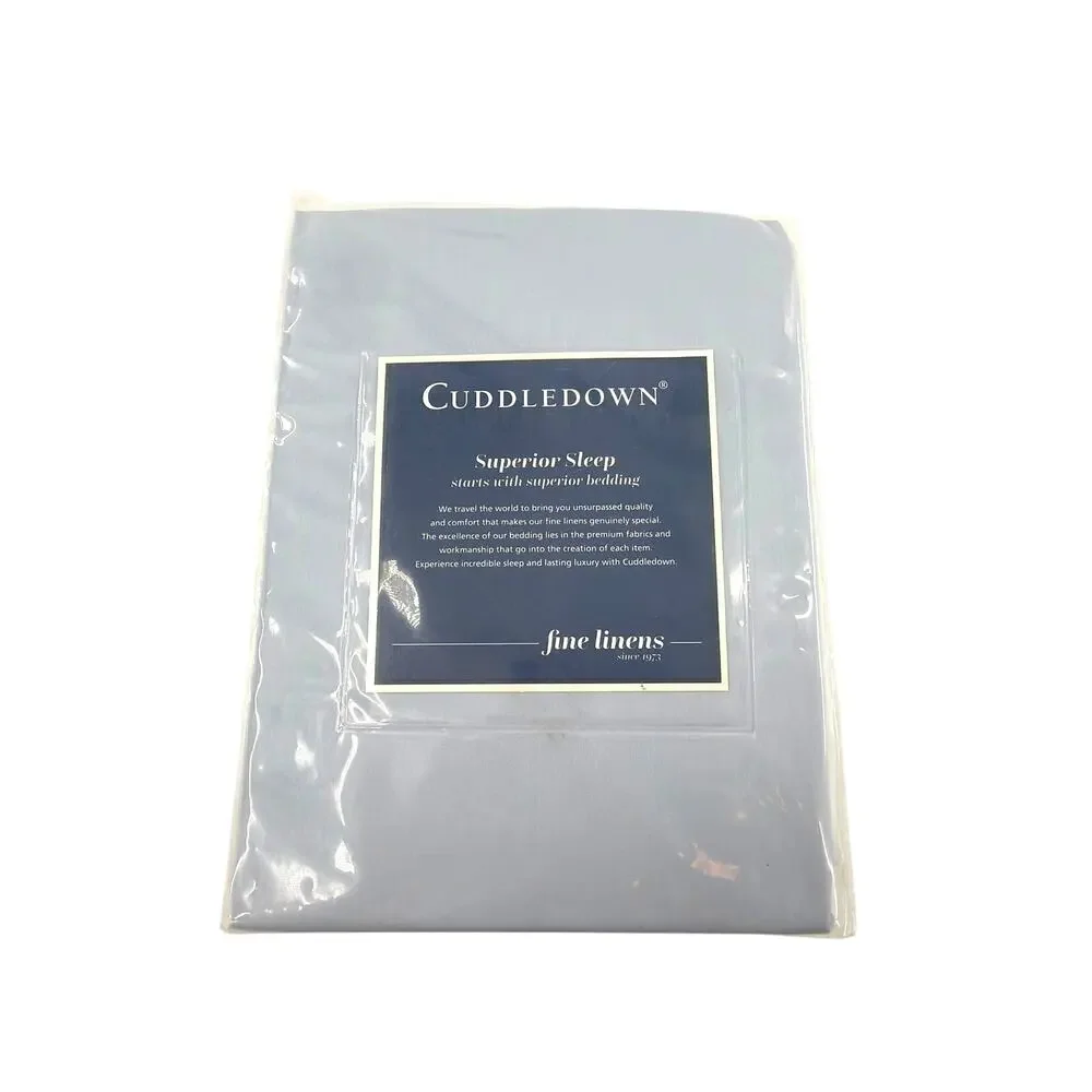 Cuddledown 400 Thread Count Solid Sateen Fitted Sheet Azure Queen Size
