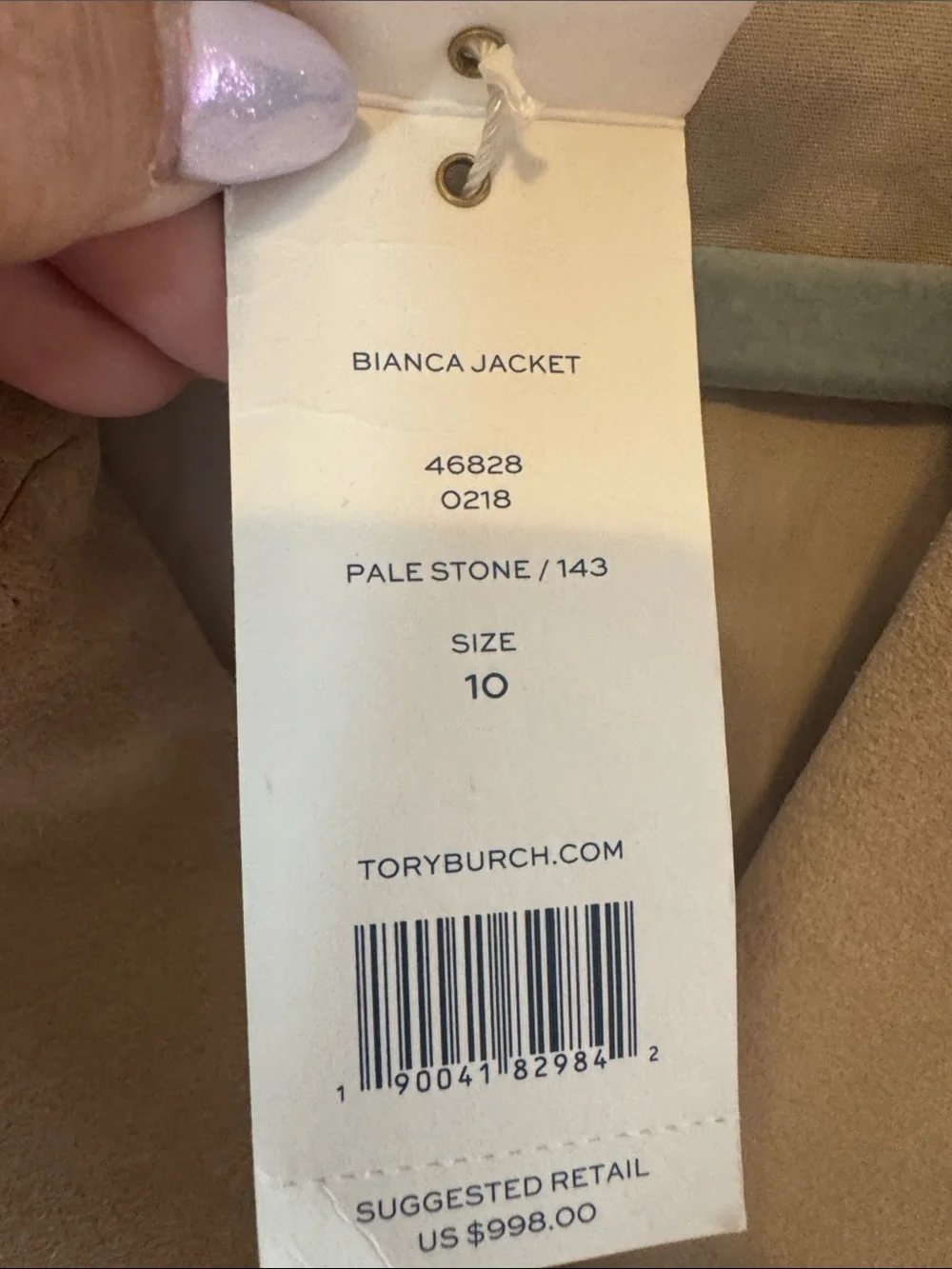 NWT Tory Burch Taupe Suede Moto Biker Jacket Brushed Gold Hardware Heavy$1K tag!