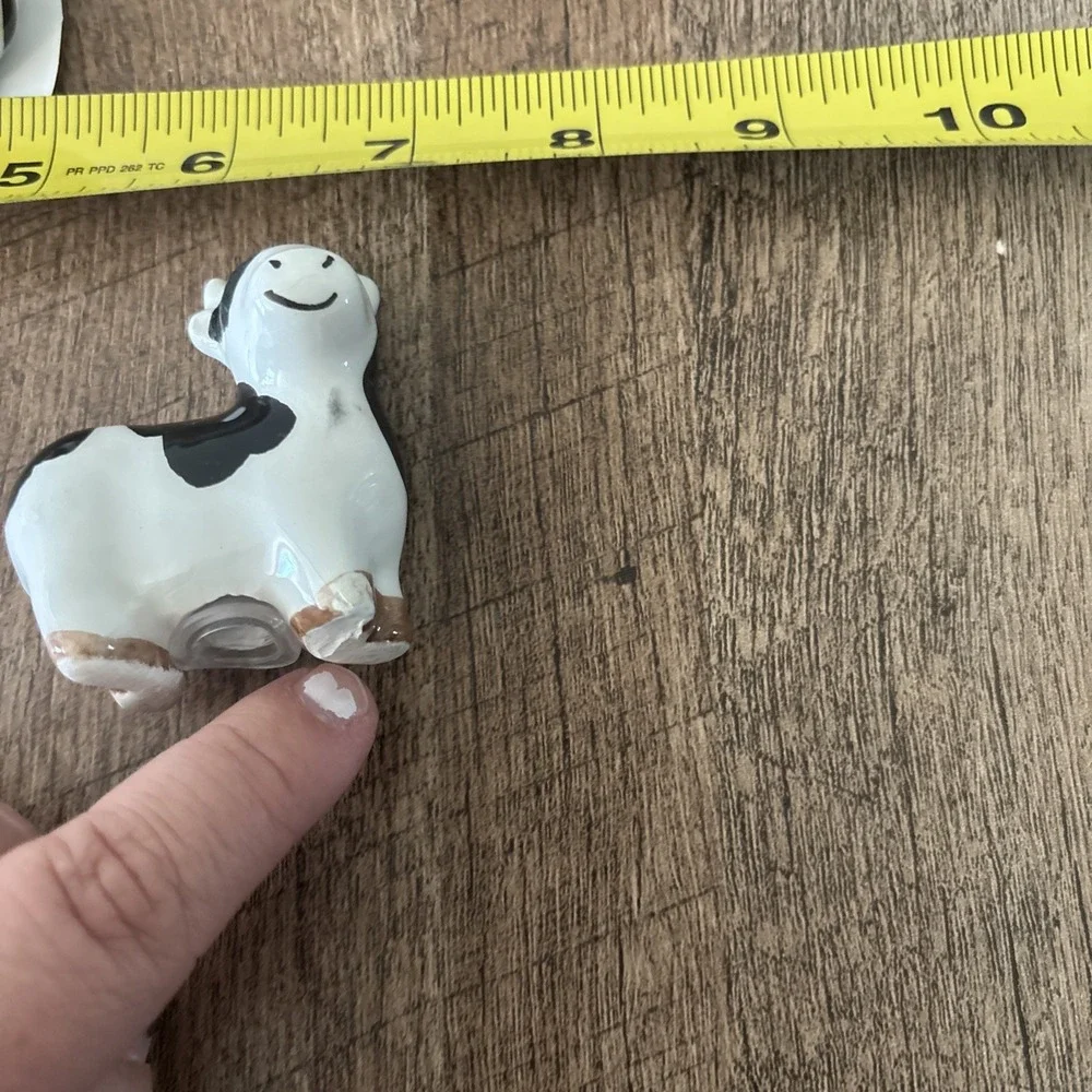 Vintage Stoneware COWS CALF Salt Pepper Shakers Set Cottage Core