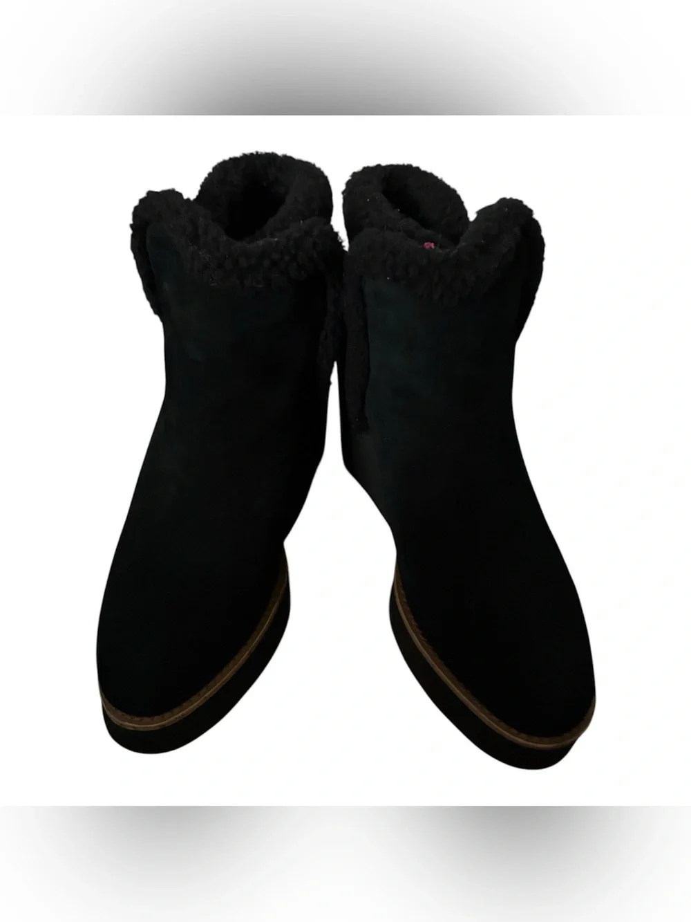 COACH Kingston Wedge Ankle Boots With Shearling Trim