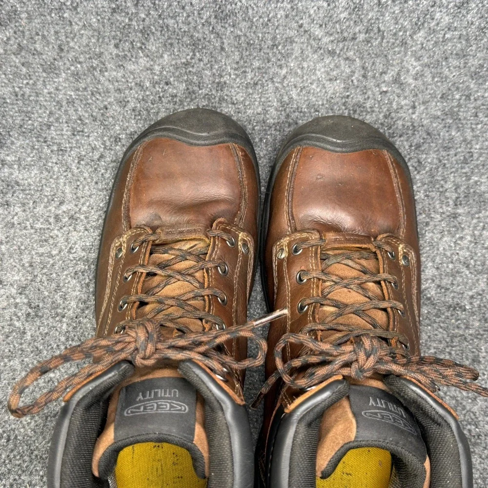 Keen Fort Wayne 6 Inch Work Boots Mens 11.5D Brown Leather Waterproof Carbon Toe