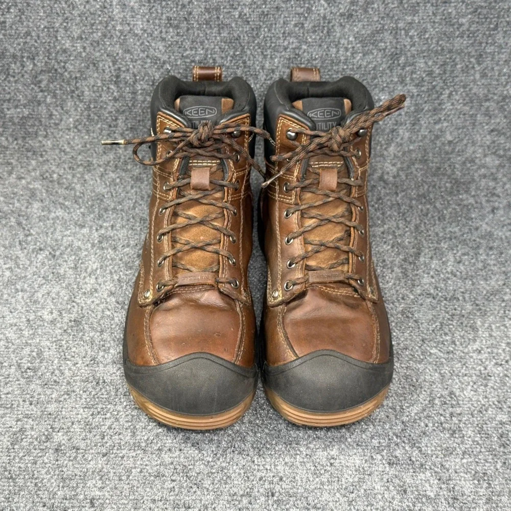 Keen Fort Wayne 6 Inch Work Boots Mens 11.5D Brown Leather Waterproof Carbon Toe