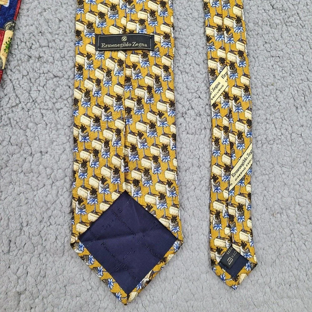 Ermenegildo Zenga Tie Necktie Men's Silk Viscose Made In Italy‎ Lot Of 3