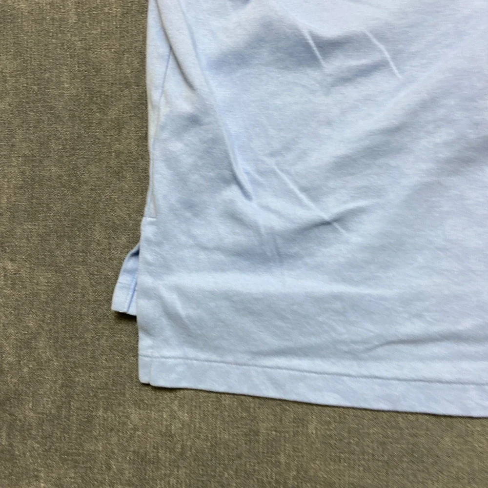 VTG Polo Ralph Lauren Polo Shirt Mens Medium Blue Cotton Hi Low Hem Pony
