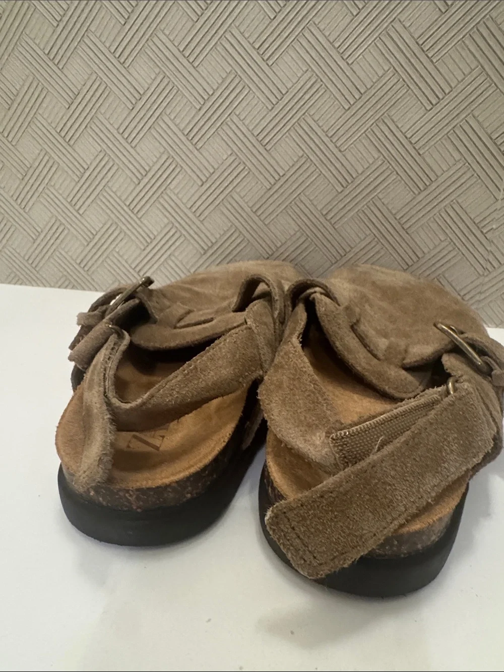Zara Kids STORIESZ - SPLIT LEATHER CLOGS - Sandy Brown / Eu 30-US 12 - leather