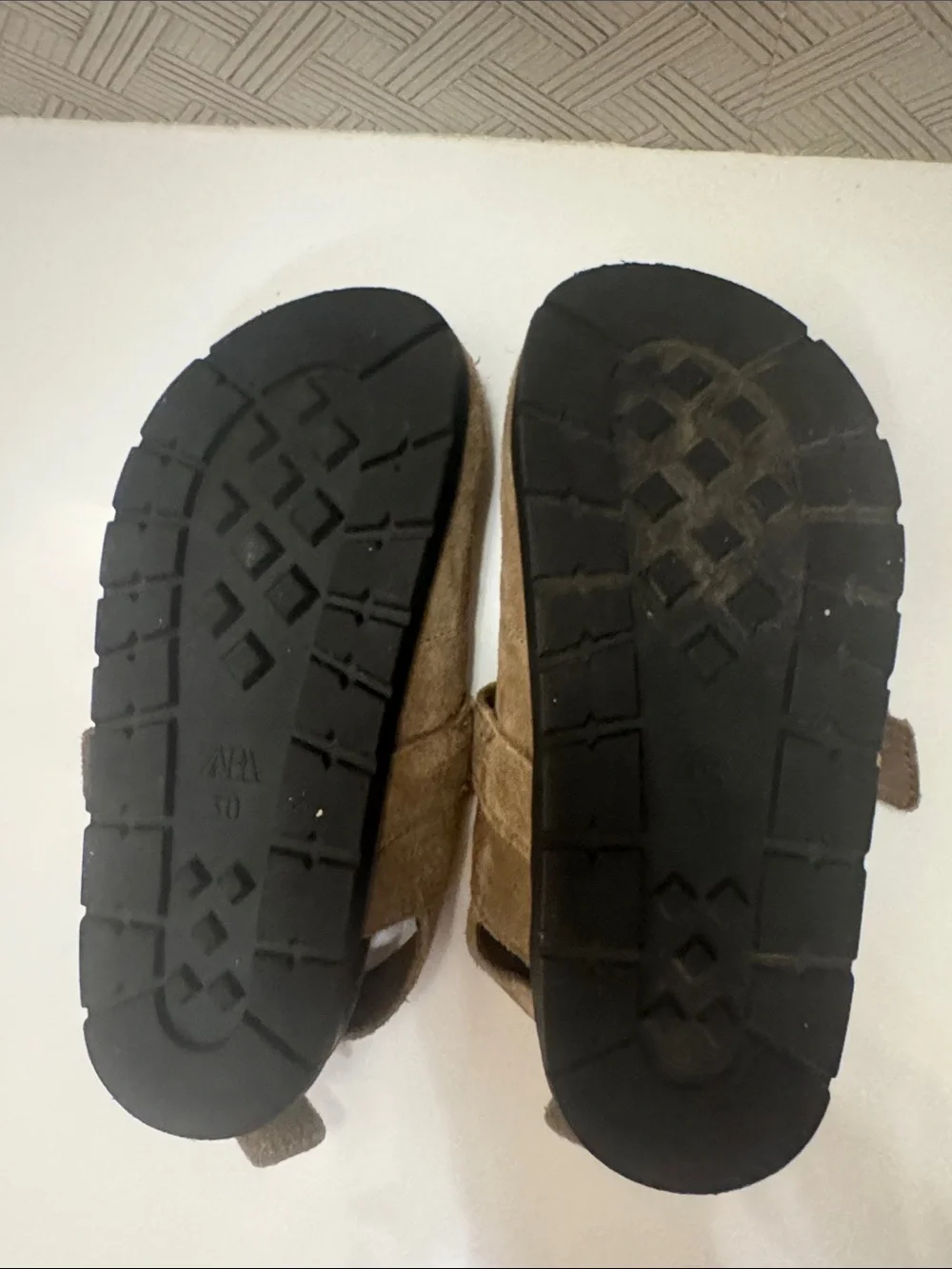 Zara Kids STORIESZ - SPLIT LEATHER CLOGS - Sandy Brown / Eu 30-US 12 - leather