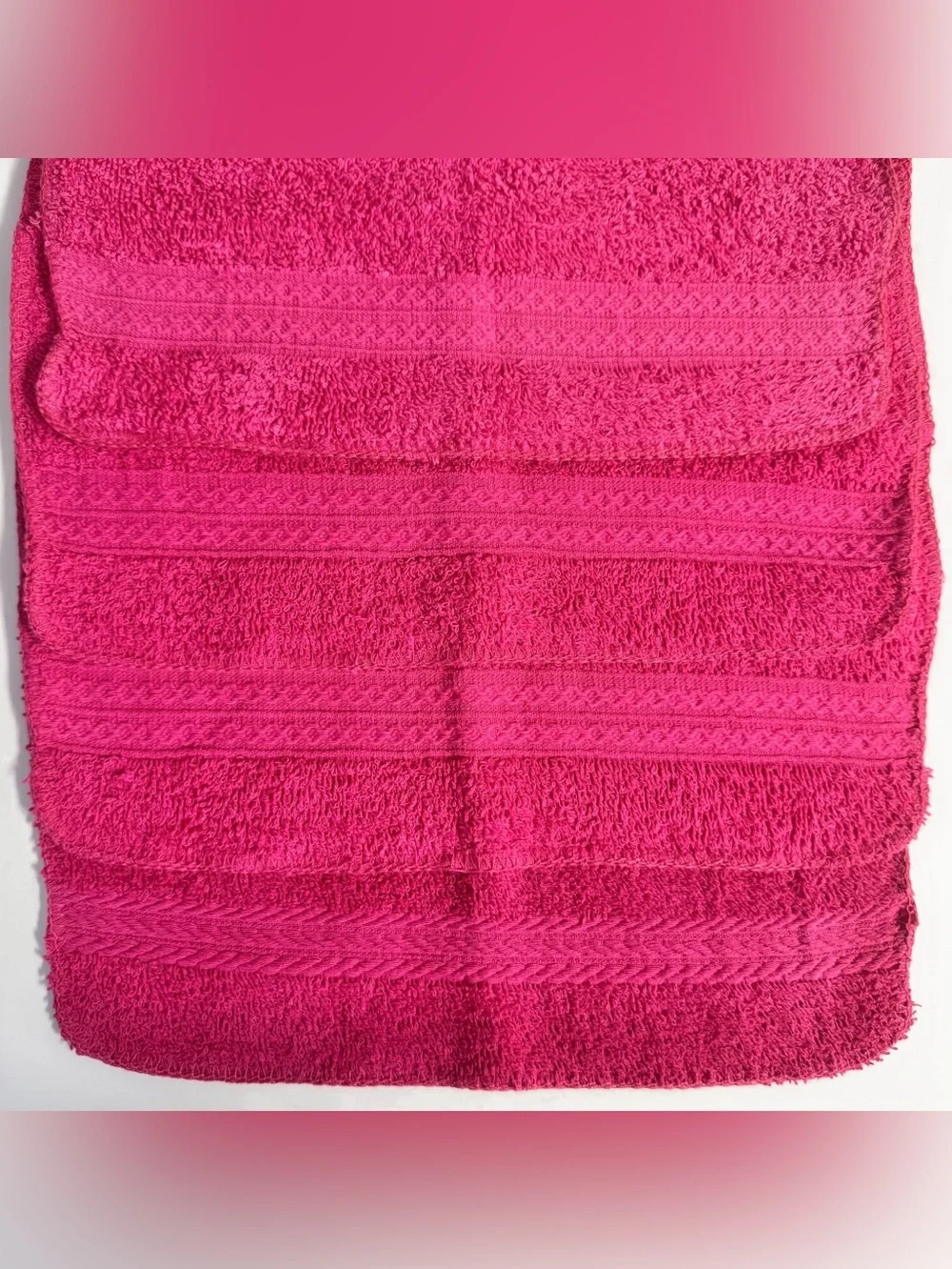 Comfort Bay Pink Washcloths with Dobby Border 100% Cotton 12x12 Lot of Four NWT