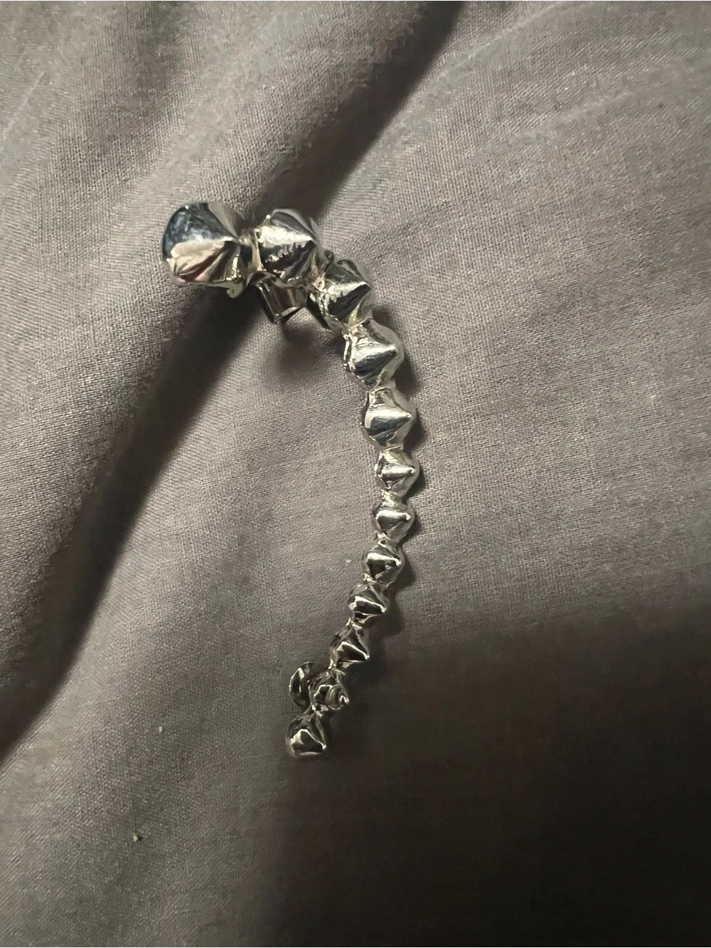 Sculpted Silver Drop Ear Cuff - Women's Silver Earring
