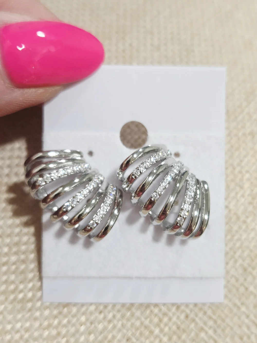 Pave Layered Hoop Earrings -