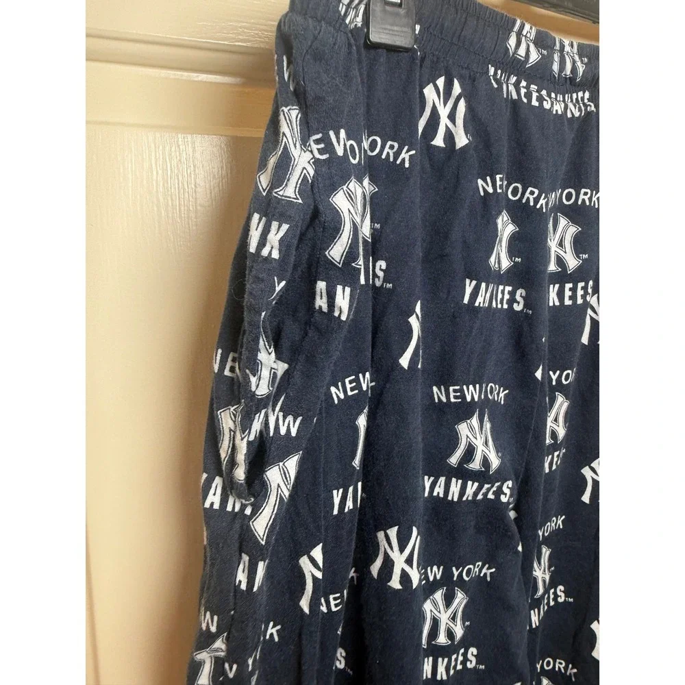 MLB New York Yankees Pajama Pants Navy Blue All Over Print Mens XL Lounge