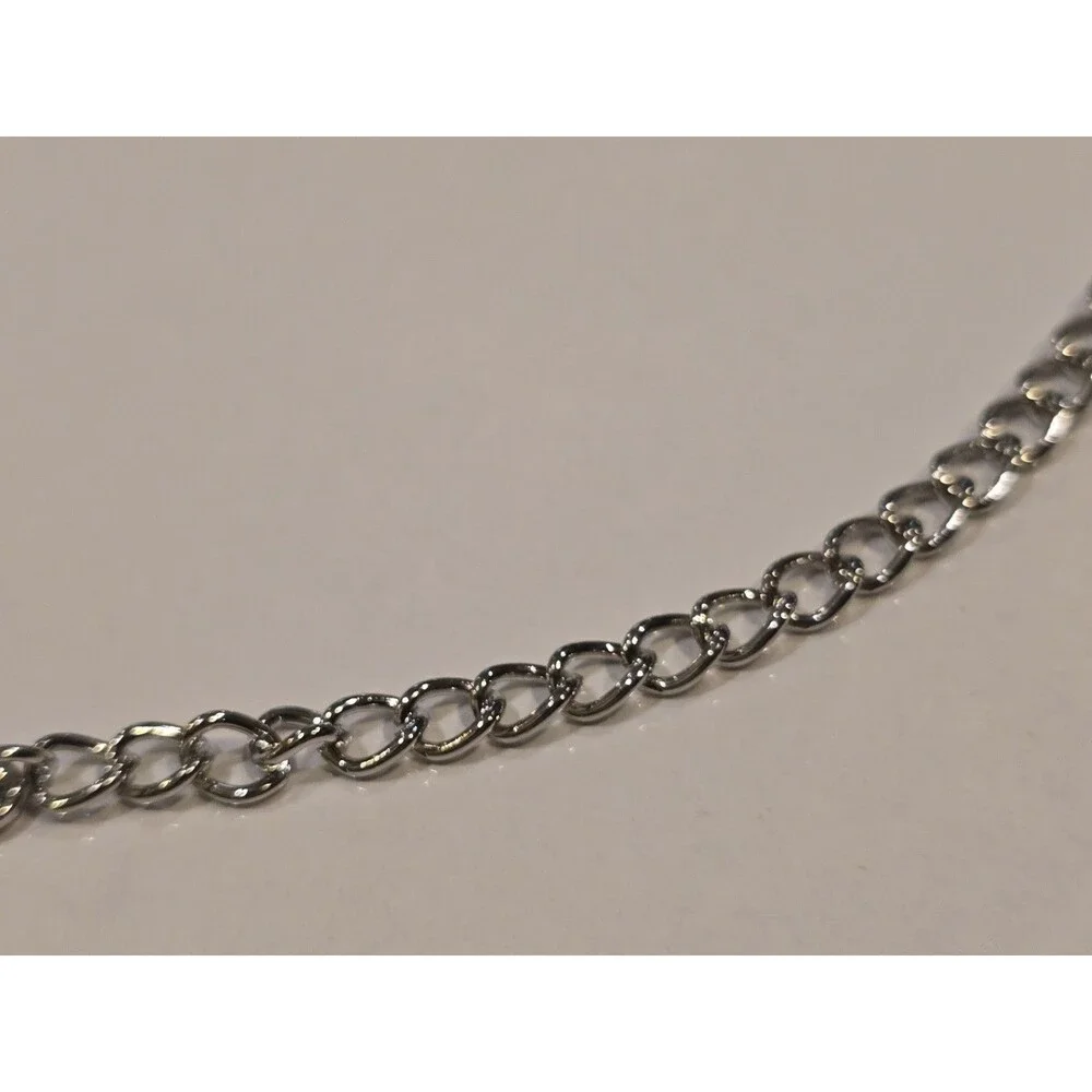 Silver Tone Scrollwork Necklace White Acrylic Teardrop Statement Necklace #1108