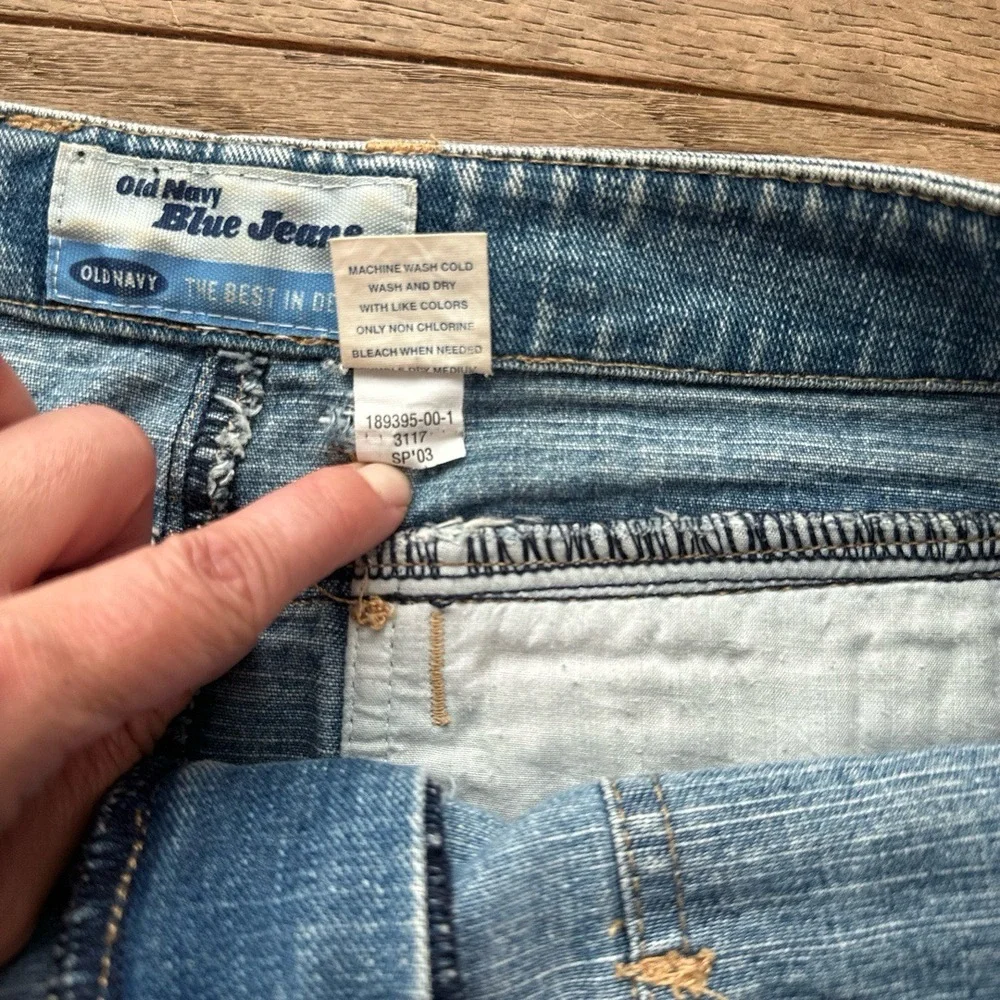 Old Navy Vintage 2000s Jean Skirt‎ 4 Blue Denim Mini Front Pockets Y2K Casual