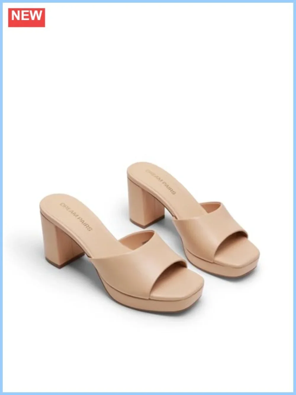Women's Platform Block Heel Mule Sandals Chunky Square Toe Slip On Summer Shoes