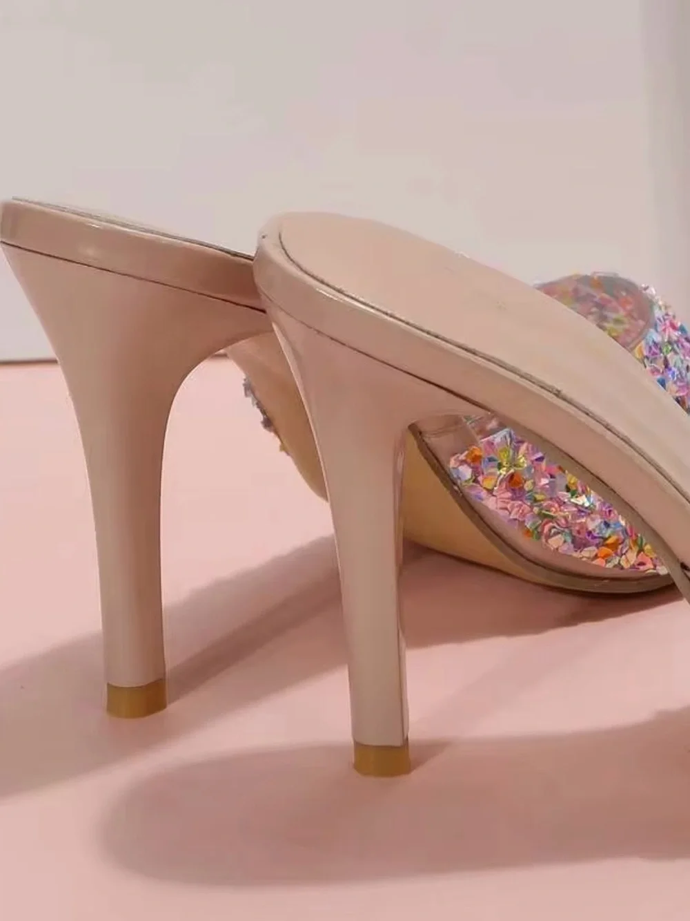 NWOT Sparkle Multi Colored Sequin Stiletto Heels